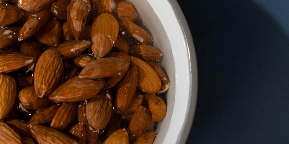Almonds soaked in water